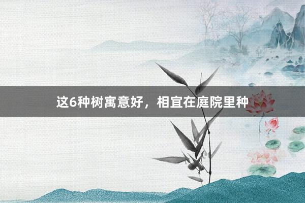 这6种树寓意好，相宜在庭院里种
