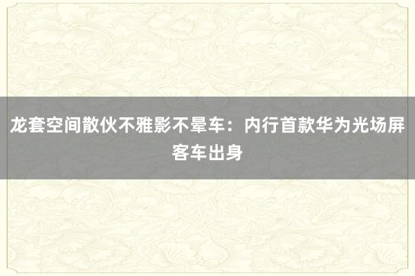 龙套空间散伙不雅影不晕车：内行首款华为光场屏客车出身